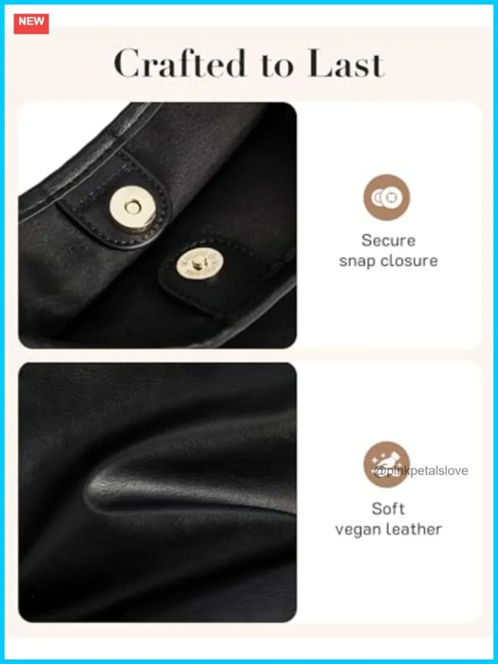 Soft Vegan Leather Hobo Bag with Pouch Shoulder Crossbody Tote